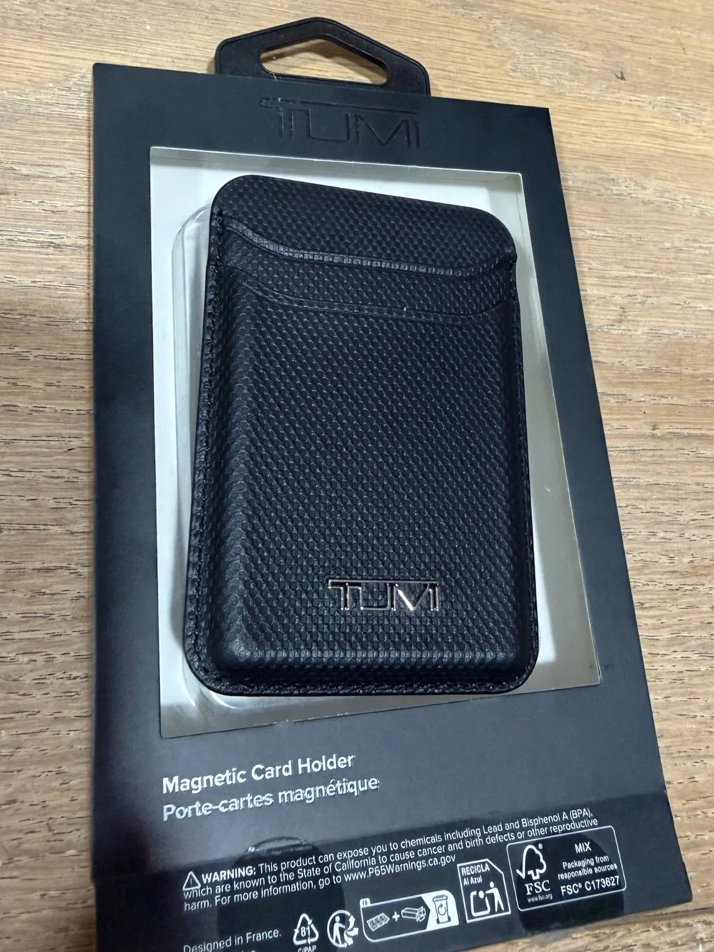 Tumi Black Leather Card Holder MagSafe